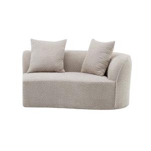 English Elm Christopher Knight Home® - 126" Curved Sectional Sofa In Almond Boucle - Modern Comfort For Stylish Living Spaces & Families N771P247830V_N771P247831V