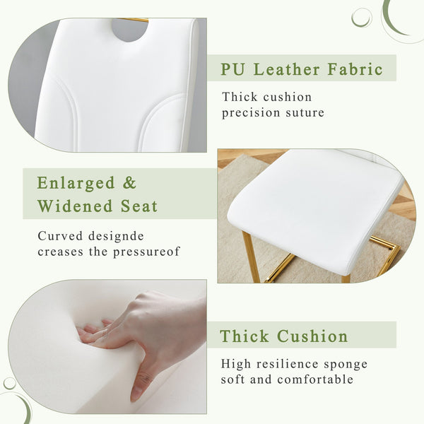 English Elm Marble-Veined Glass Dining Set: 63-Inch Transformable Table & 4 Ergonomic U-Shaped Armchairs, Modern Elegance W2920S00085