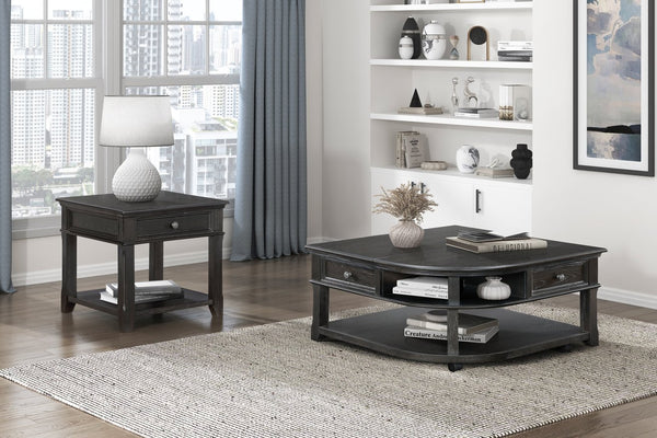 English Elm Living Lift-Top Coffee Table with Hidden Storage, Dovetail Drawer, Open Shelves, Casters & Pewter Knobs Charcoal 27.75 L x 31.25 W x 11.25 H B011P298851