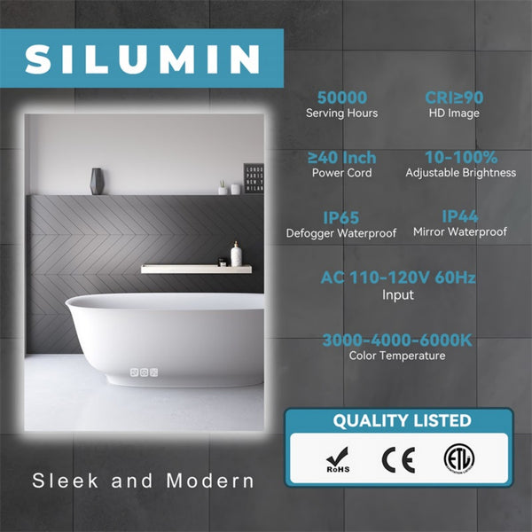 English Elm 32" LED Bathroom Mirror with Quick 5-Min Defog, 3-Color Stepless Dimming, CRI90+, Memory Function T3177P284020