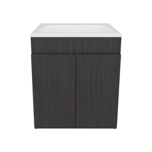 English Elm Bathroom Vanity 45 Meka Black – Compact MDF Unit with Two Drawers, Open Shelf, Modern Durable Design B200P313687