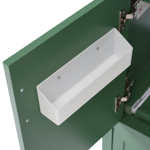 English Elm 30" Green Modern Bathroom Vanity with Ceramic Sink, Solid Wood Frame, Soft-Close Doors & Drawers N729P177787F