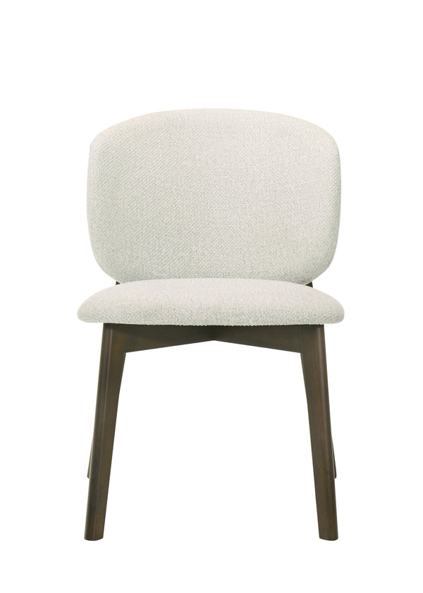 English Elm Mallin Gray Chenille & Walnut Side Chair Set of 2 — Contemporary Padded Seat & Back, MDF Ash Veneer, 220lb Capacity B2726P400283