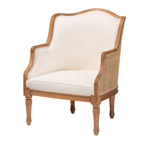 English Elm Bohemian Natural Rattan Accent Chair Woven Honey Frame with Removable Cushion B2750P467692