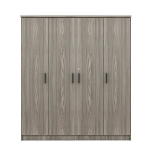 English Elm 4-door Wardrobe with Drawer Gray Mdf Freestanding Bedroom Closet Storage Unit LP006002AAE