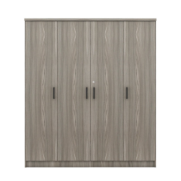 English Elm 4-door Wardrobe with Drawer Gray Mdf Freestanding Bedroom Closet Storage Unit LP006002AAE