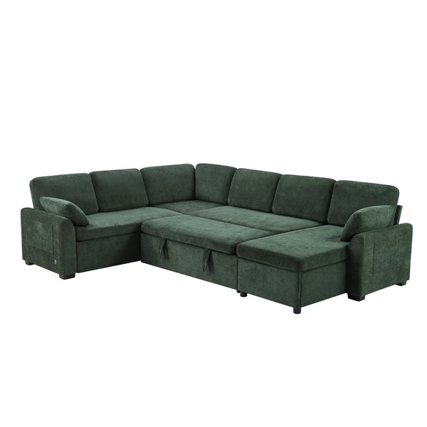 English Elm Swivel Barrel Accent Chair Chenille Tufted Round Club Seat for Living Room Lounge Green N719S002380F