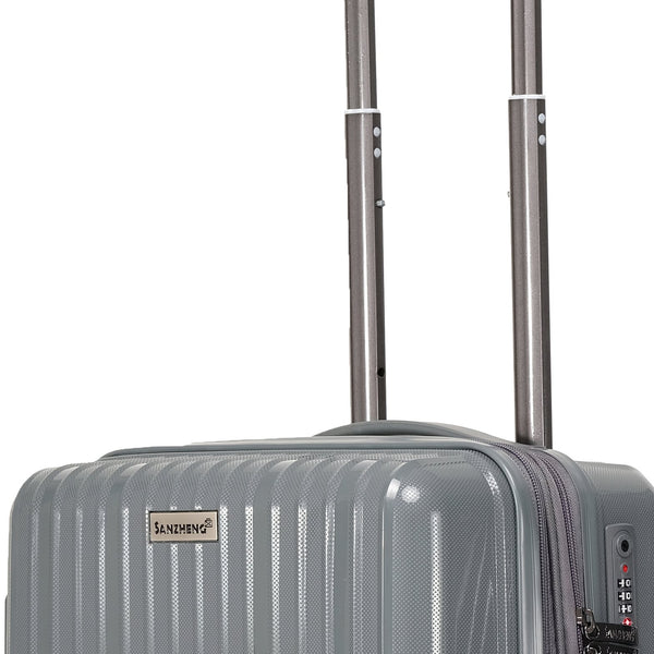 English Elm Luggage 3 Piece Pp Hard Shell Travel Set with Spinner Wheels Expandable Carry On Light Gray T3292P317019