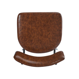 English Elm Christopher Knight Home® - 26''Retro Curved Back Swivel Counter Stools Set of 2 with Bowknot Footrest Smooth PU Leather Comfort Brown PU N780P199991B