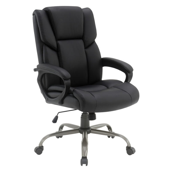 OSP Home Furnishings Execuative Faux Leather Office Chair with Lumbar Support and Pneumatic Height Adjustment FL14571-U6