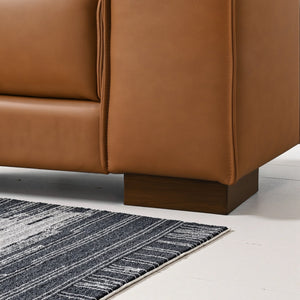 English Elm Muncie Mid-century Vegan Leather Sectional Sofa with Walnut Legs for Living Room B183S00206