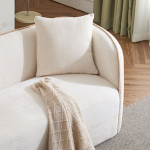 English Elm Coral Boucle Curved Sofa Sculptural Three Seater for Modern Living Spaces N773P240634S_N773P240653S