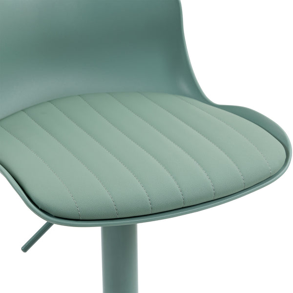 English Elm Bar Stools Set of 2 Adjustable Swivel Pu Leather Kitchen Island Seating with Back Mint Green W676P358684