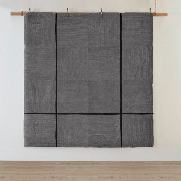 English Elm 7 Piece Micro Corduroy Comforter Set In Grey For King Bed - Cozy, Modern, And Stylish Retreat Essentials B035P266662