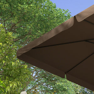 English Elm Outsunny 10' Square Cantilever Patio Umbrella With Tilt, Crank, Air Vent For Backyard Shade Retreat W2225P174164-GIGA