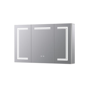 English Elm Mesa Triple Door Led Medicine Cabinet with Defogger Aluminum Frame Bathroom Storage B2731P478365