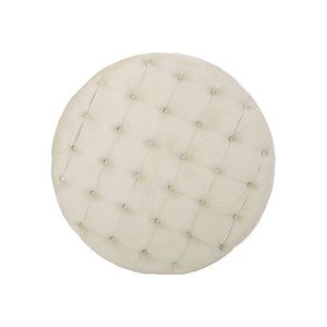 English Elm Ottoman Oversized Velvet Square Tufted Cocktail Piece for Glam Living Room Decor Beige 69074.00BGE