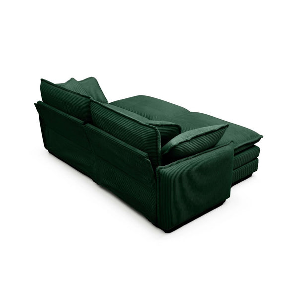 English Elm Two-Seater Theater Sofa In Luxurious Green Corduroy With Footrests – Perfect For Small Spaces! W714S00731-GIGA