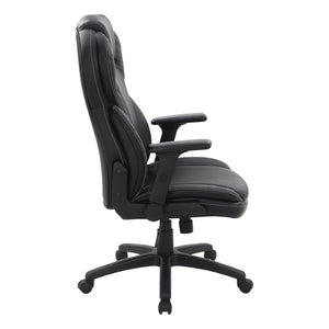 OSP Home Furnishings Exec High Back Bonded Leather Office Chair with Lumbar Support and Flip Arm Rests EC91150-EC3