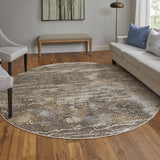 Feizy Rugs Prk3705f Parker Abstract Distressed Rug - Contemporary Viscose And Polyester Design For Modern Interiors Tan,Ivory,Brown Viscose,Polyester Prk3705fivygryn97