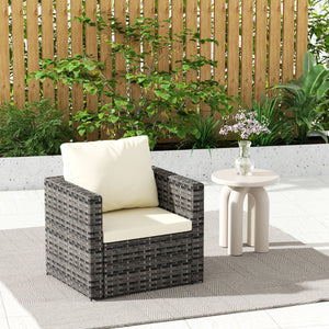 English Elm Outdoor Modular Wicker Sectional Patio Sofa Set for 2 Durable PE Rattan Steel Frame Comfortable Seating Beige W874S00075