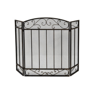 English Elm Christopher Knight Home® - FIRE Decorative Iron Fireplace Screen with Durable Mesh Shield and Classic Curved Frame for Safety and Style Black+Gold 65184.00