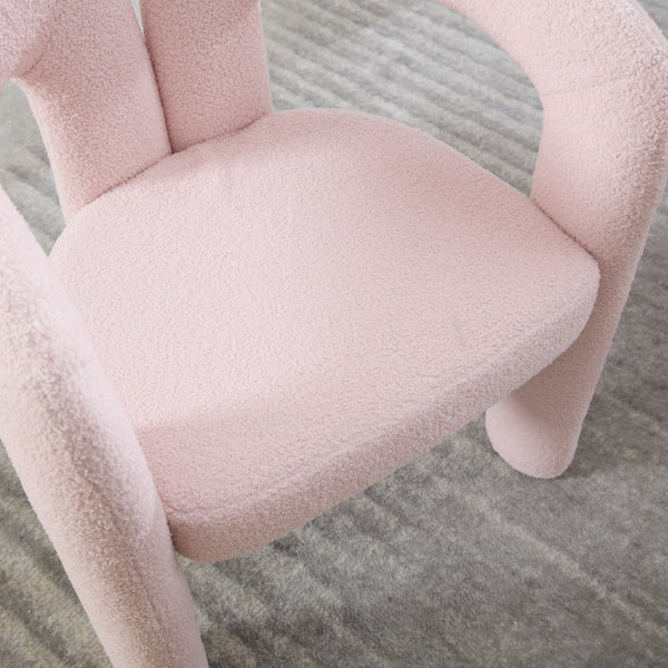 English Elm Contemporary Velvet Upholstered Barrel Accent Chair with Curved Support, Foam Seat, Steel Frame Finish Pink W395P224758