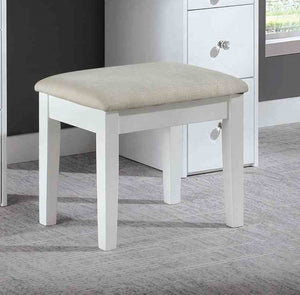 English Elm Contemporary Glam Vanity with Rhinestone Trim and Tempered Glass Top, High Gloss Finish, Illuminated Appeal White 27 L x 23 W x 32 H B2741S00683