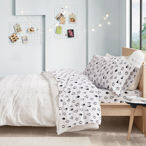 JLA Home Intelligent Design - 100% Cotton Flannel Sheet Set – Ultra-Soft 135gsm Pigment Print for Warmth, Breathable Comfort & Lasting Color Blue Penguins ID20-1757