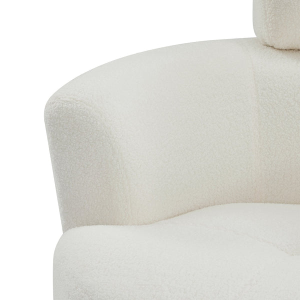 English Elm 360° Swivel Chair - Plush Upholstered Barrel Accent Chair With Adjustable Headrest For Home & Office N719P272676A