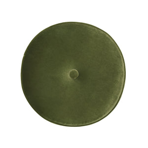 English Elm Jennifer Taylor Home - Riley 16" Round Footstool Ottoman – Olive Green Performance Velvet, Handmade Mid-Century Tufted Comfort B2719P238422