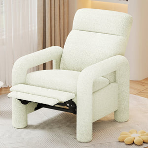 English Elm Christopher Knight Home® - 31.25" Push Back Recliner Plush Teddy Fleece Upholstered Armchair with Foam & Pocket Springs Comfort 90–120–150° Adjustments Beige N763P212864A