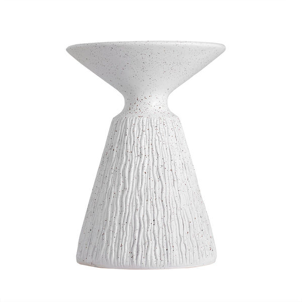 English Elm Outdoor Mgo Speckled Pedestal Side Table Retro Bohemian Accent for Patio or Living Room N765P382571W