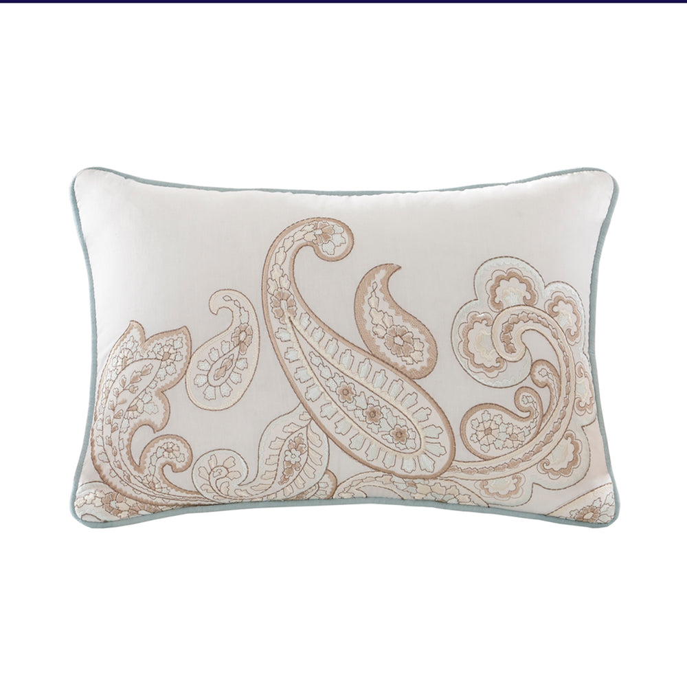 JLA Home Madison Park Pure - 4 Cotton Quilt Set with Paisley Print & Throw Pillow — 200TC Breathable Blue Quilt, Shams, Machine Washable MPP13-049