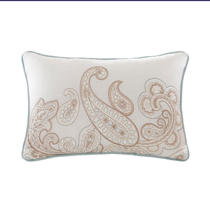 JLA Home Madison Park Pure - 4 Cotton Quilt Set with Paisley Print & Throw Pillow — 200TC Breathable Blue Quilt, Shams, Machine Washable MPP13-049