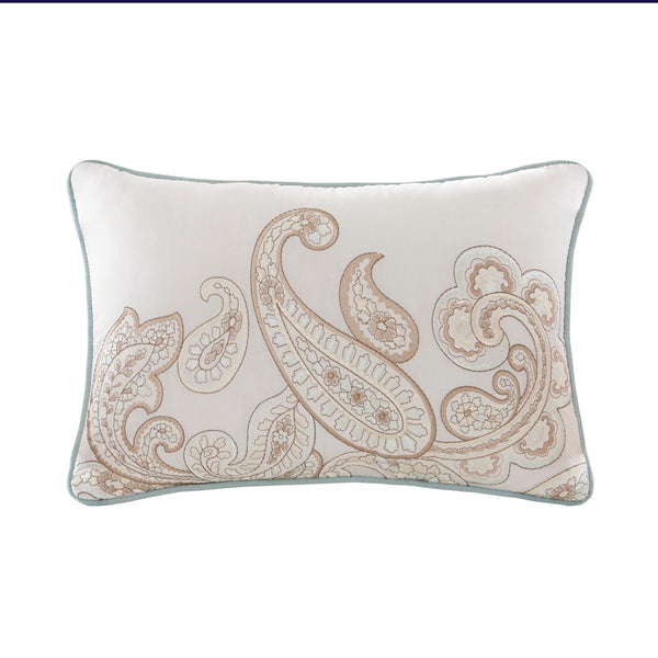 JLA Home Madison Park Pure - 4 Cotton Quilt Set with Paisley Print & Throw Pillow — 200TC Breathable Blue Quilt, Shams, Machine Washable MPP13-049