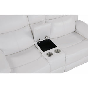 English Elm Blanche Reclining Loveseat with Led Ambient Lighting Speakers and Center Console B201P391843