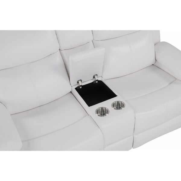 English Elm Blanche Reclining Loveseat with Led Ambient Lighting Speakers and Center Console B201P391843