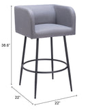 Horbat Barstool - Set of 2 Gray 110066 Zuo Modern