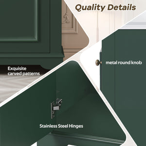 English Elm 20-inch Bathroom Vanity with Ceramic Sink, Modern Freestanding Single Vanity with Soft-Close Doors and Adjustable Shelf for Ample Organized Storage Green N710P317678F
