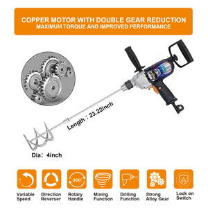 English Elm Drill Mixer Machine Corded 9a Copper Motor Variable Speed Cement Mortar Mixing Tool T3177P305036
