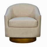 Madison Park Ashton Transitional Upholstered Swivel Chair with Wood Base MP103-1246 Natural