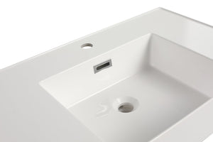 English Elm 30 Resin Gel-Coated Bathroom Basin Vanity Top, 30" White Durable Scratch-Resistant Modern Design W1972P186772