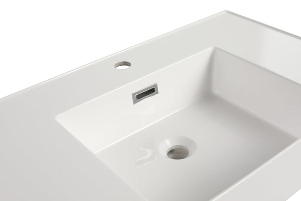 English Elm 30 Resin Gel-Coated Bathroom Basin Vanity Top, 30" White Durable Scratch-Resistant Modern Design W1972P186772