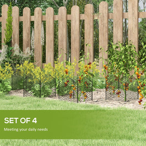 English Elm Outsunny Garden Chicken Wire Cloches, 4 Pack Metal Crop Cages For Plant Protection, Black Finish W2225P174503-GIGA