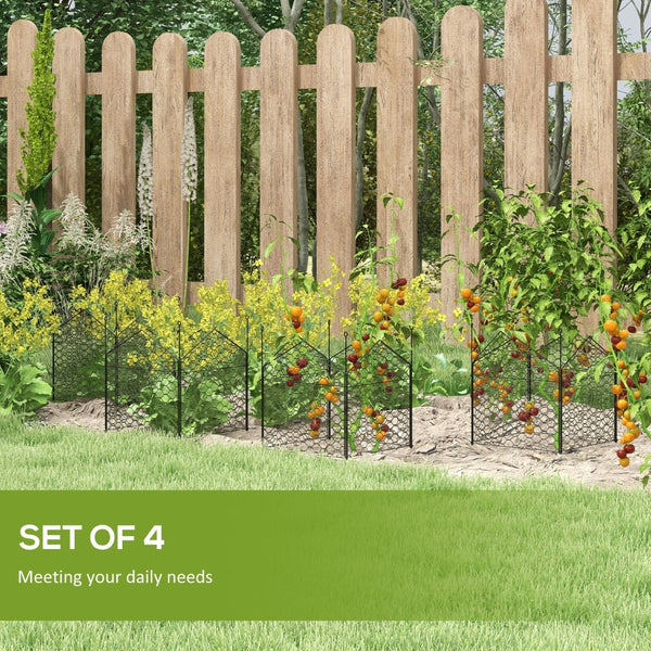 English Elm Outsunny Garden Chicken Wire Cloches, 4 Pack Metal Crop Cages For Plant Protection, Black Finish W2225P174503-GIGA