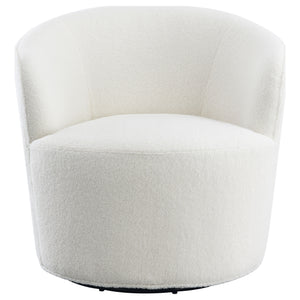 English Elm Tempest Faux Sheepskin Swivel Barrel Chair Sculptural Lounge Accent for Living Rooms B062P447713