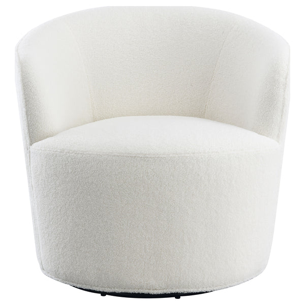 English Elm Tempest Faux Sheepskin Swivel Barrel Chair Sculptural Lounge Accent for Living Rooms B062P447713