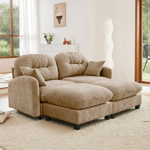 English Elm Cloud Sectional Sofa – Premium Chenille Fabric, Tufted Backrest & Flexible Layouts For Modern Homes W714S01376