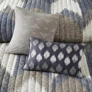 English Elm 3 INK+IVY Alpine Printed Cotton Quilt Set King/Cal King – Ikat Chevron, Pre-Washed, OEKO-TEX, Antimicrobial Finish B03596530